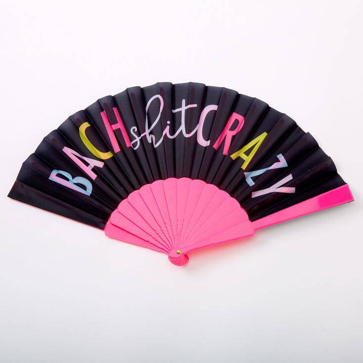 Bach Shit Crazy Folding Fan - Black,
