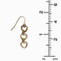 Gold-tone Open Heart Linear 1&quot; Drop Earrings,