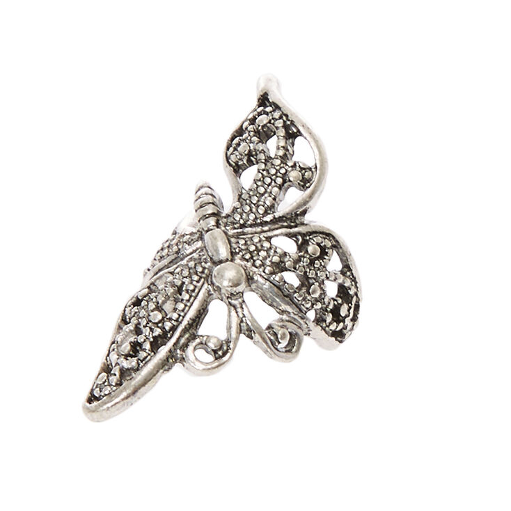 Silver Tone Filigree Butterfly Ear Cuff,