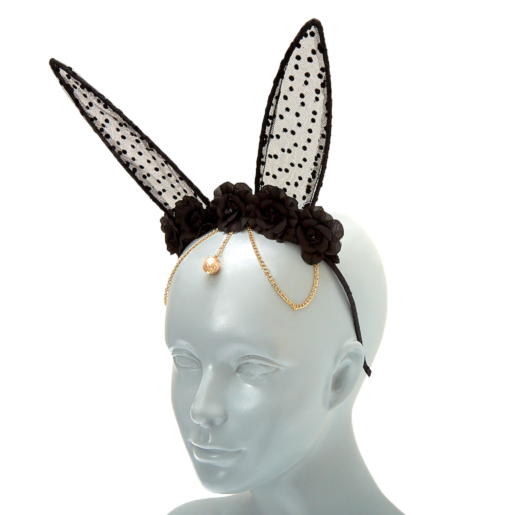 Download Floral Polka Dot Bunny Ears Headband - Black | Icing US