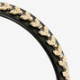 Gold Embellished Flower Headband - Black,