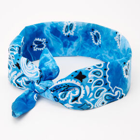 Tie Dye Bandana Headwrap - Blue,