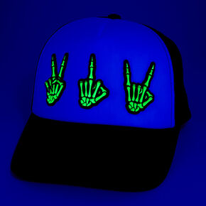 Skeleton Hands Glow in the Dark Trucker Hat,
