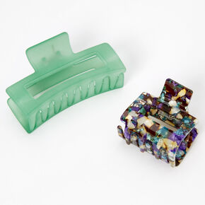 Marble and Green Hair Claws -  2 Pack,