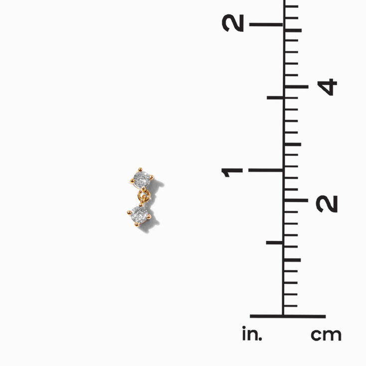 Gold-tone Cubic Zirconia 0.5&quot; Drop Earrings,