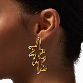 JAM + RICO x ICING 18k Yellow Gold Plated Squiggle Earrings 2&quot; Drop Earrings,