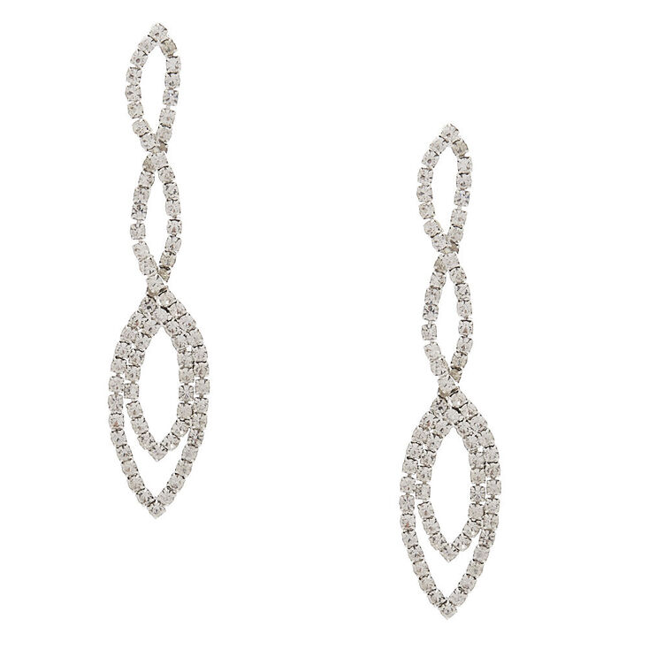 3" Teardrop Rhinestone Drop Earrings,