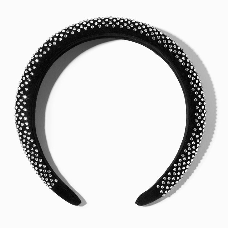 Black Embellished Puffy Headband,