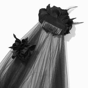 Black Floral Veil,