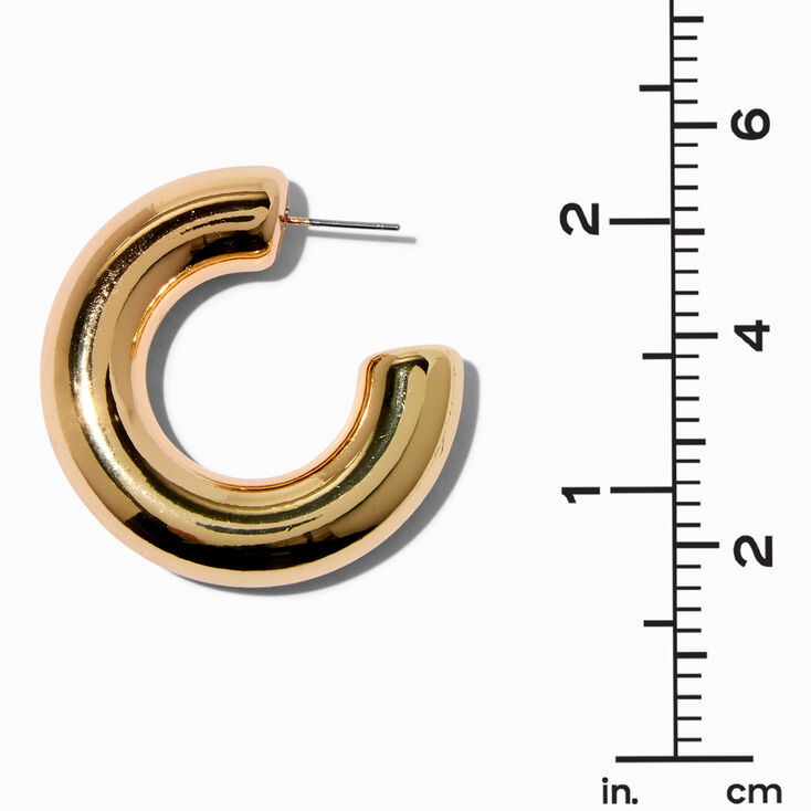 Chunky Gold-tone 40MM Tube Hoop Earrings,