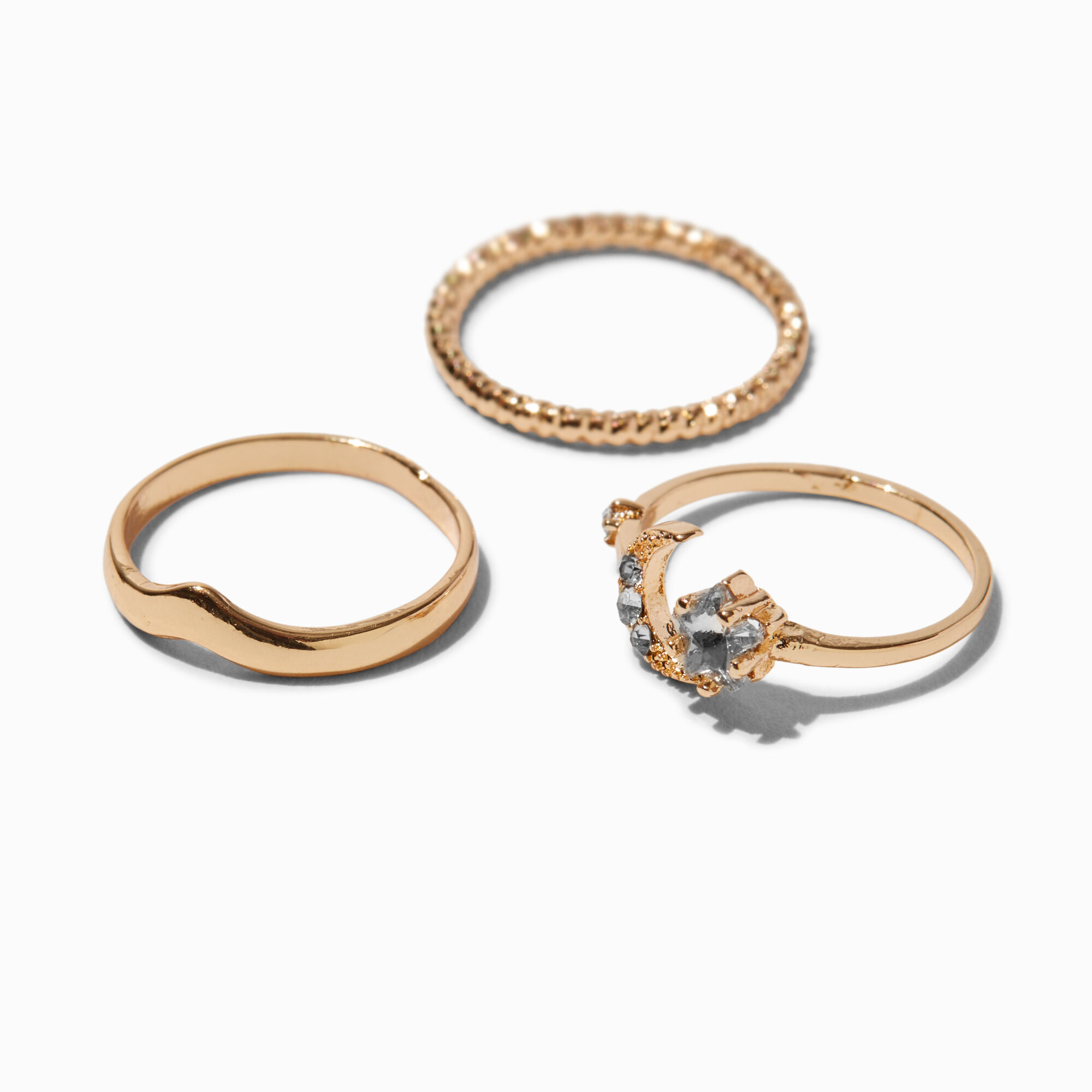 Gold Celestial Midi Rings 3 Pack Icing US