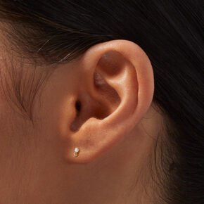 ICING Select Gold-tone Titanium Opal &amp; Cubic Zirconia Stack Flat Back Stud Earrings,