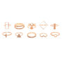 Rose Gold Glitter Geometric Rings - 10 Pack,