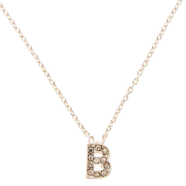 Silver-Tone "B" Initial Pendant Necklace,