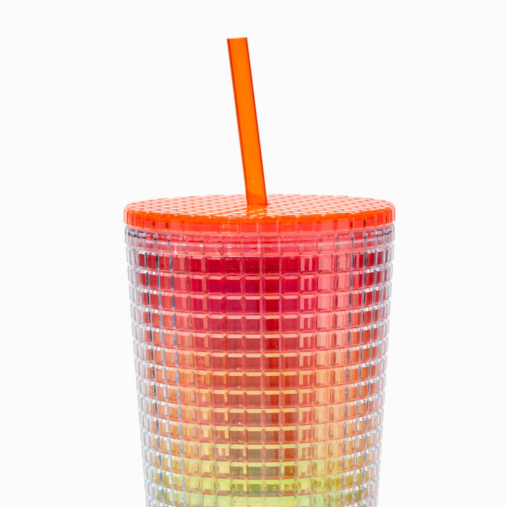 Ombre Rainbow Textured Tumbler,