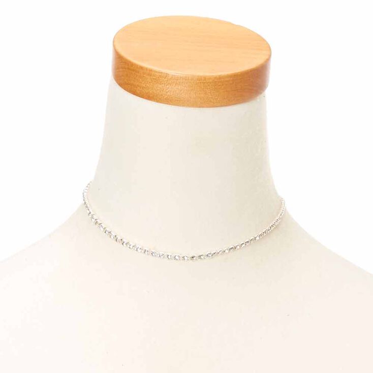 Silver Crystal Choker,