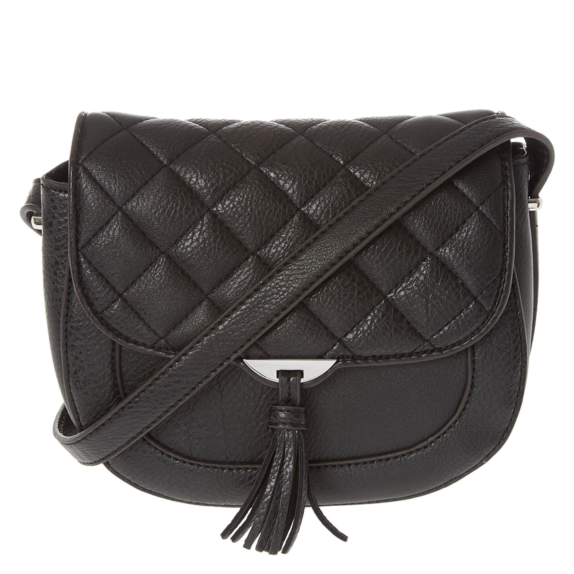Quilted Black Tassel Crossbody Purse | Icing US