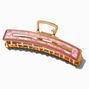 Pink Marble Large Metal Hair Claw,