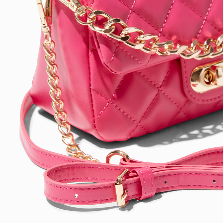 Quilted Pink Dual Strap Crossbody Bag