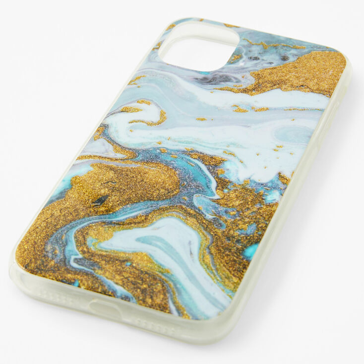 Mint &amp; Gold Marble Phone Case - Fits iPhone 11,