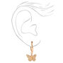 Gold 10MM Filigree Butterfly Hoop Earrings,