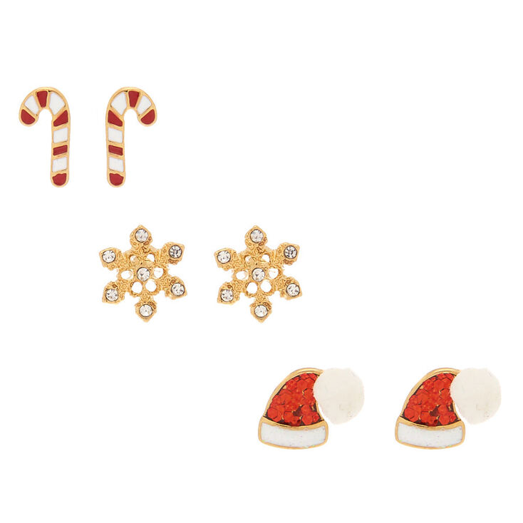 18kt North Pole Holiday Stud Earrings - 3 Pack,