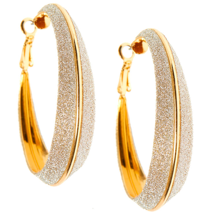 Gold 60MM Glitter Hoop Earrings,