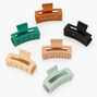 Matte Muted Rectangle Hair Claws - 6 Pack,