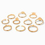 Gold Opal Vintage Mixed Ring Set - 10 Pack,