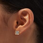 Gold Crystal Pav&eacute; Circle Stud Earrings,