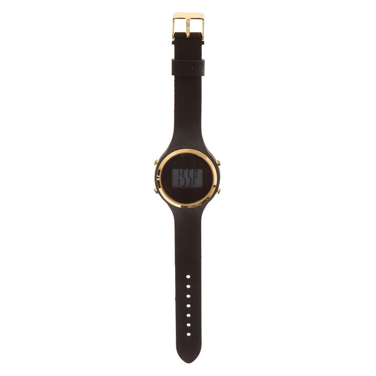 Black Silicone Digital Watch,