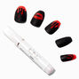 Red Drip Lips Coffin Vegan Faux Nail Set - 24 Pack,
