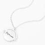 Silver Glow In The Dark Zodiac Spinning Pendant Necklace - Capricorn,