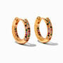 Icing Select 18k Yellow Gold Plated Rainbow Cubic Zirconia 12MM Hoop Earrings,