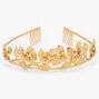 Gold Glam Rhinestone Flower Tiara,
