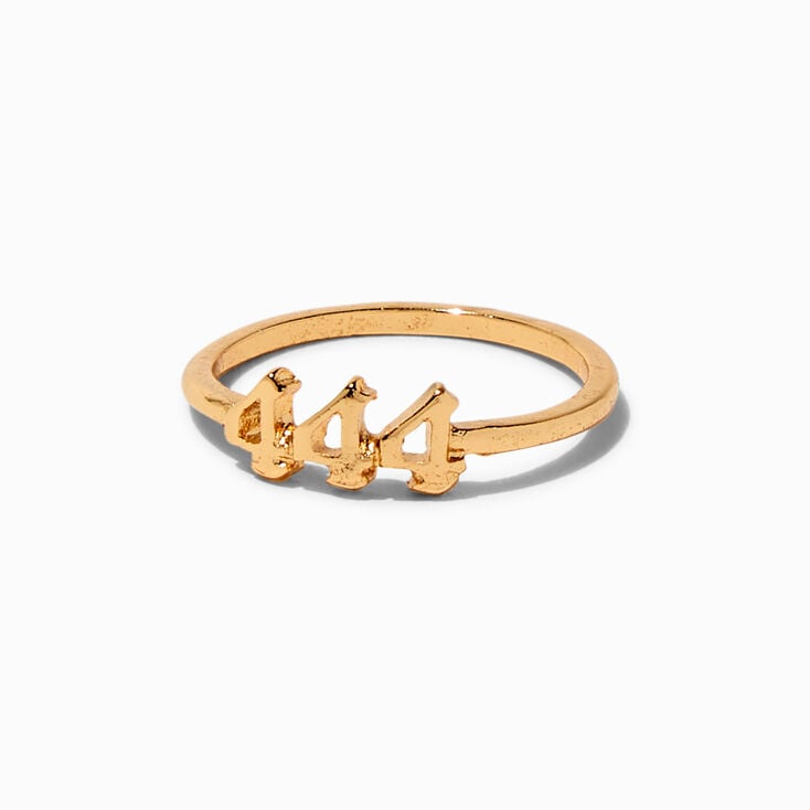 444 Angel Number Gold-tone Ring,