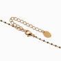 Gold-tone Cubic Zirconia Inline Crescent Pendant Necklace,