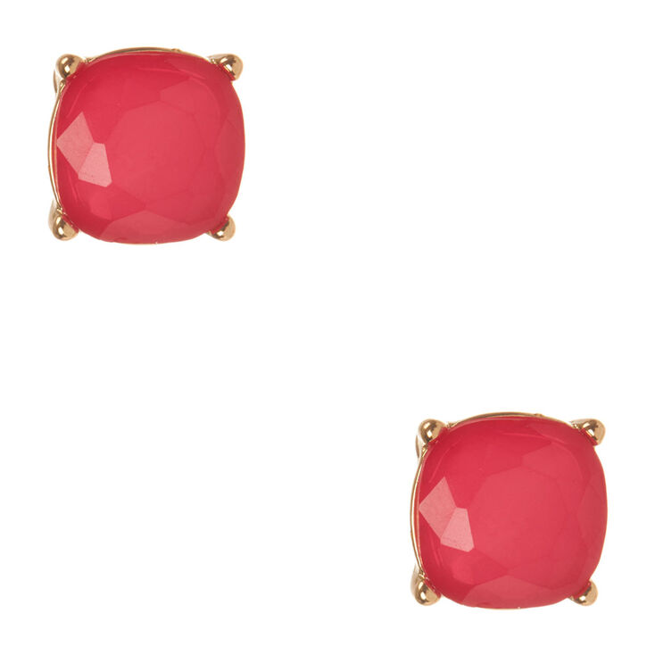 Hot Pink Square Stone Stud Earrings Icing Us Hot Pink Square Stone Stud Earrings