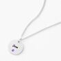 Silver Birthstone Color Tag Pendant Necklace - June,