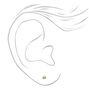 14kt White Gold 3mm August Peridot Crystal Ear Piercing Kit with Ear Care Solution,