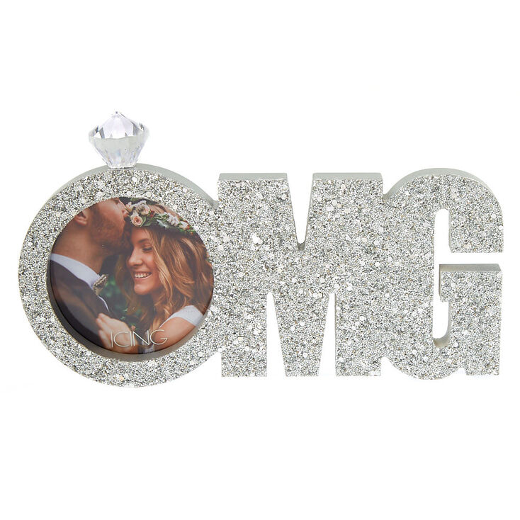 OMG Glitter Bridal Photo Frame - Silver,