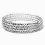 Silver-tone Rhinestone Bezel Coil Bracelet,