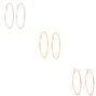 Mixed Metal 50MM Hoop Earrings - 6 Pack,