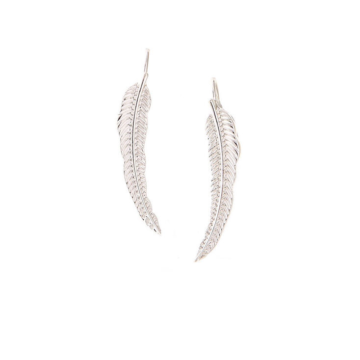 Silver-Tone Leaf Ear Crawler,