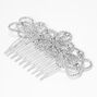 Silver Rhinestone Spiral Floral Hair Comb,