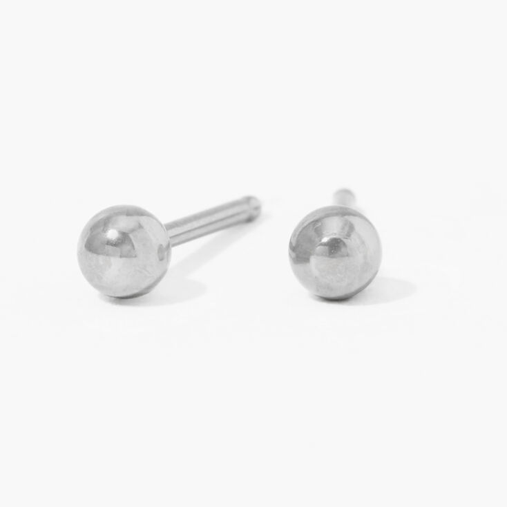 Stainless Steel 3mm Ball Studs Ear Piercing Kit with Ear Care Solution ...