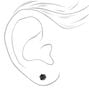 Sterling Silver Cubic Zirconia Round Stud Earrings - Black, 6MM,