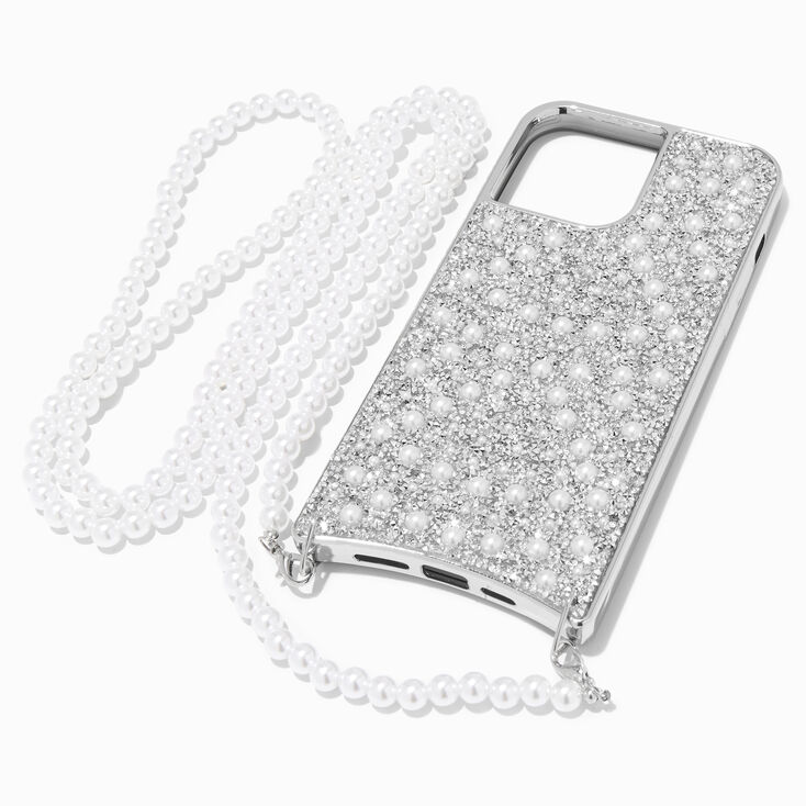 Pearl &amp; Crystal Phone Case With Strap - Fits iPhone&reg; 13 Pro Max,
