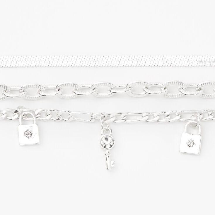 Silver  Chain Bracelets - 3 Pack,