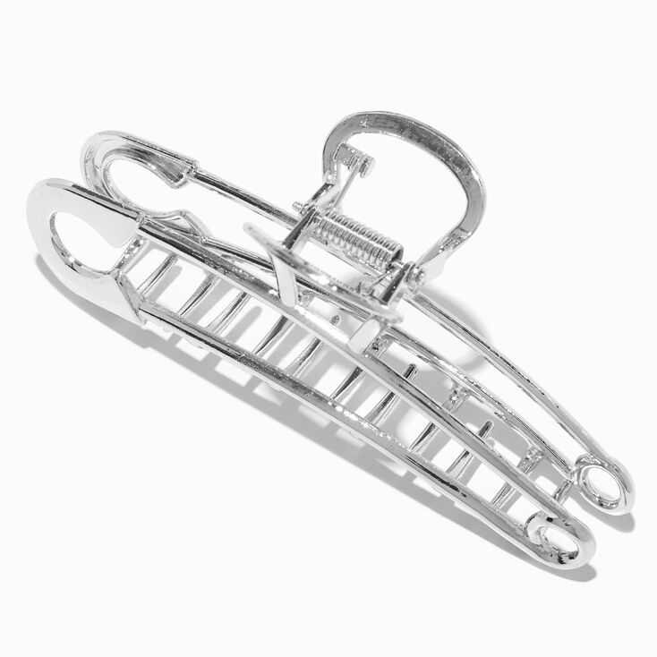 Silver Safety Pin Metal Hair Claw,